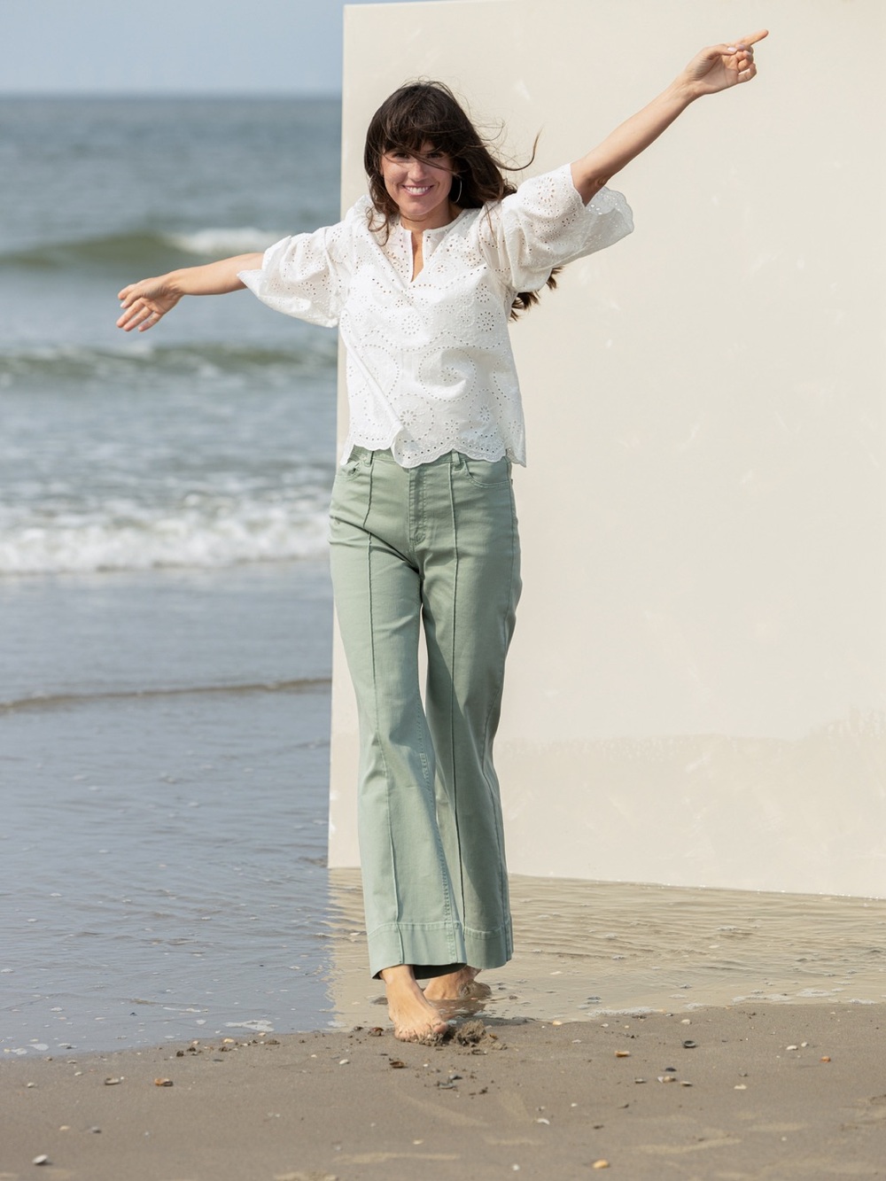 Yest | Slate Green Straight Leg Jeans